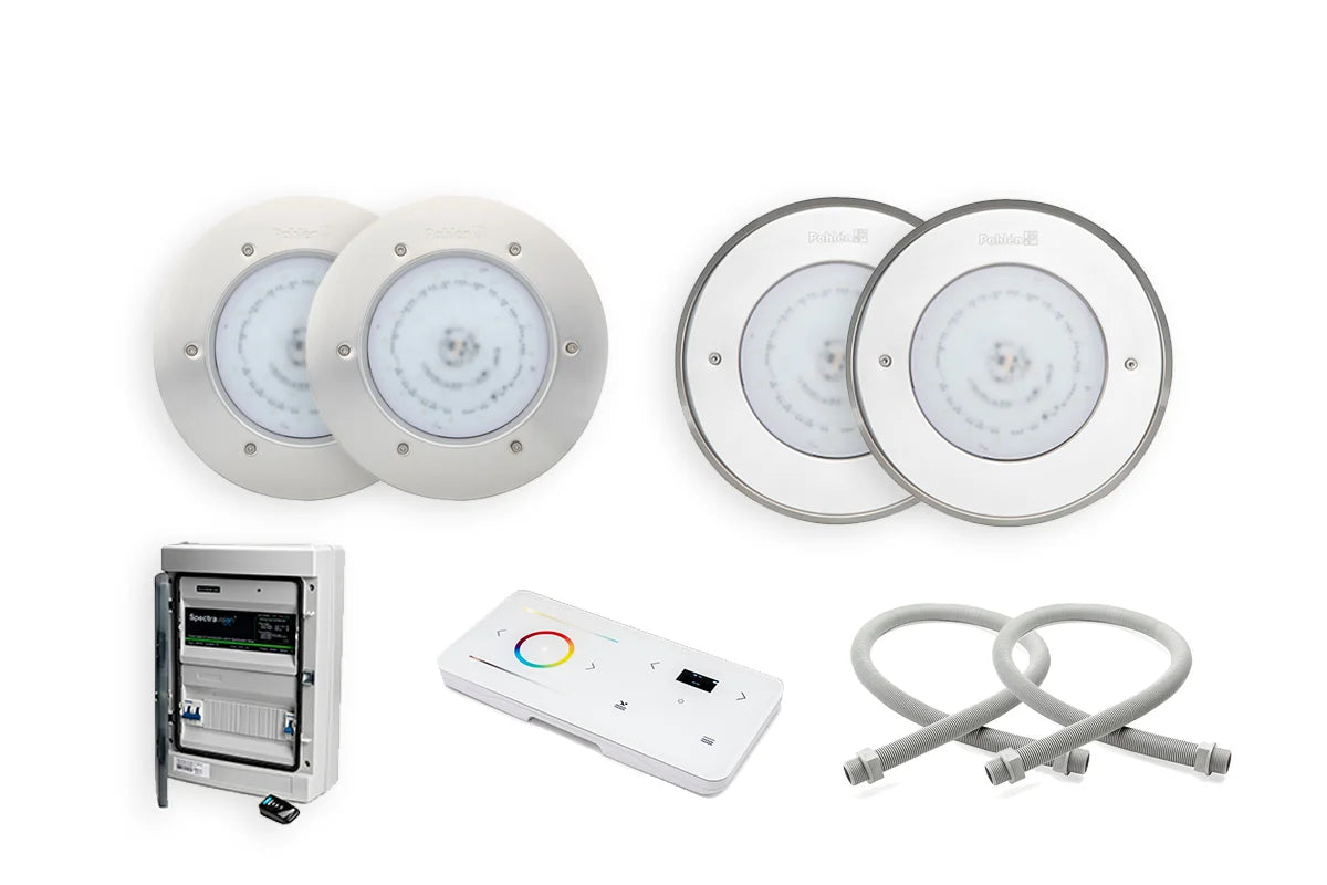 Poollamper i rustfrit stål