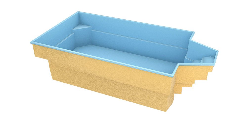 Glasfiberpool Grenada 700 7,00m x 3,00m x 1,52m
