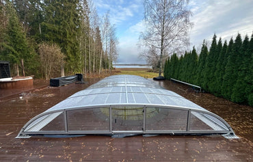 Pooltag NIVO KIT A 4×8 (klart glas, ANOX, hoveddør)