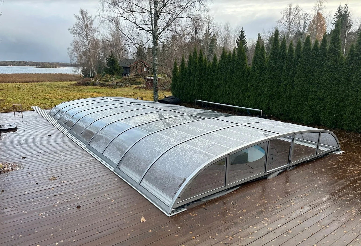 Pooltag NIVO KIT X 3×6 (klart glas, ANOX, hoveddør)