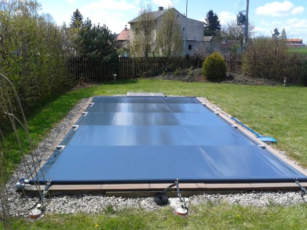 Rolltop pooloverdækning til 5×10 POOL inkl. håndbetjening