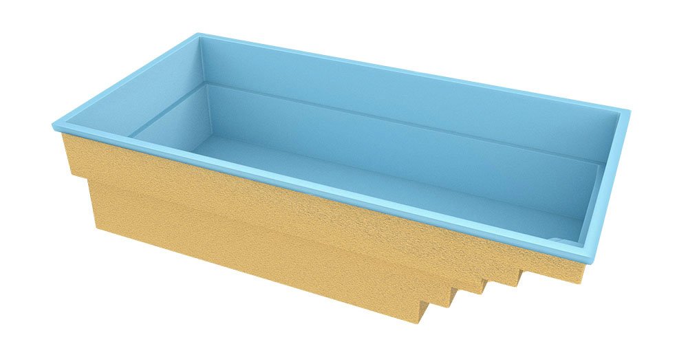 Glasfiberpool Saba 600 6,00m x 3,00m x 1,45m