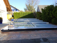 Pooltag Master PLUS 4×8 enkelt skinne, 6 mm klar plast
