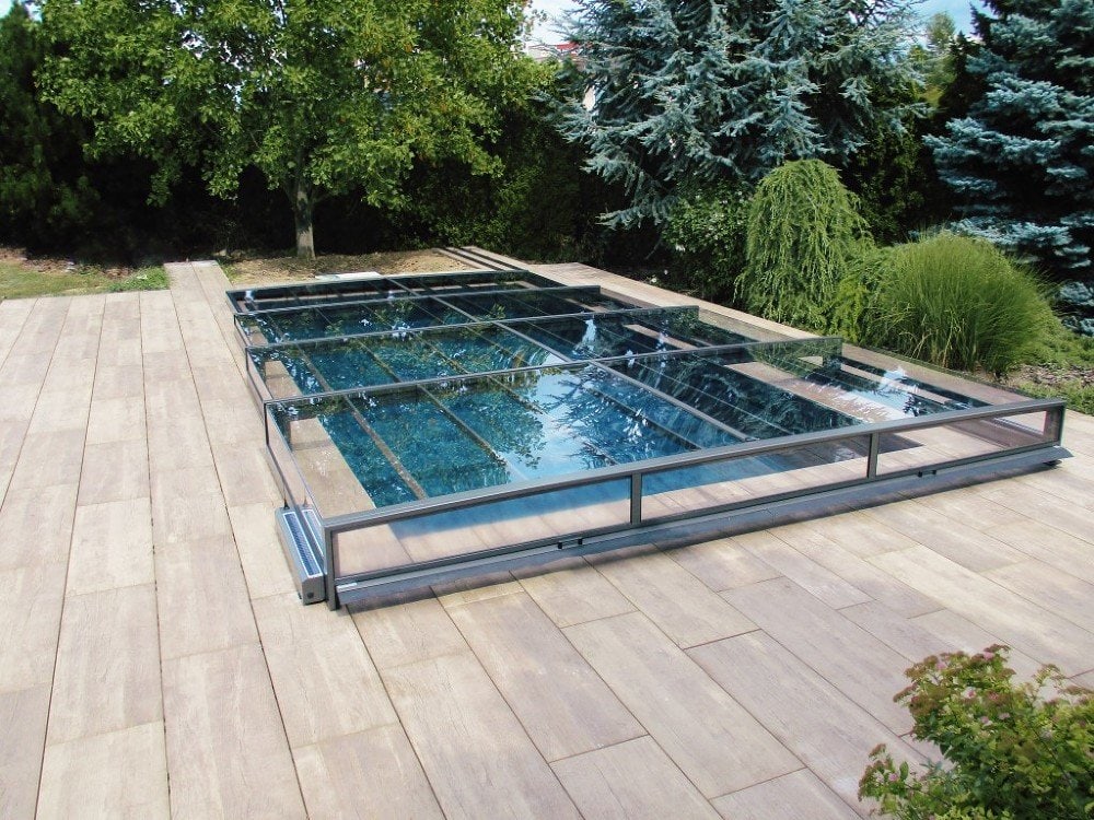 Pooltag Master PLUS 4×10 enkelt skinne, 6 mm klar plast