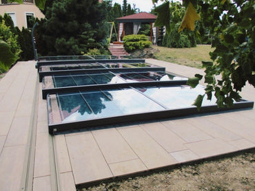 Pooltag Master PLUS 4×8 enkelt skinne, 6 mm klar plast